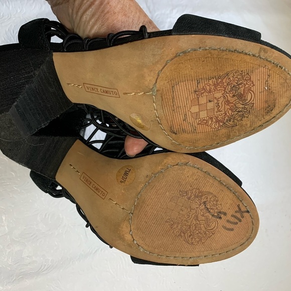 Vince Camuto Black Evel Caged Open Toe Sandal‎ - Picture 3 of 5